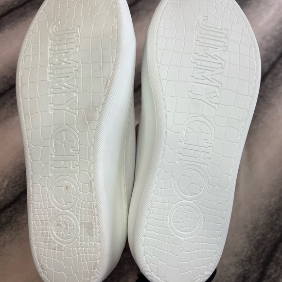 Jimmy Choo Aidan Leather Embossed Jimmy Choo Star Logo Sneakers - Picture 9 of 12